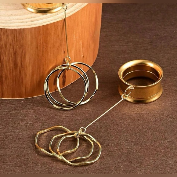 🔘18k Gold/ 316 Surgical Steel Ear Plug/Tunnels Set NWT - Picture 4 of 7